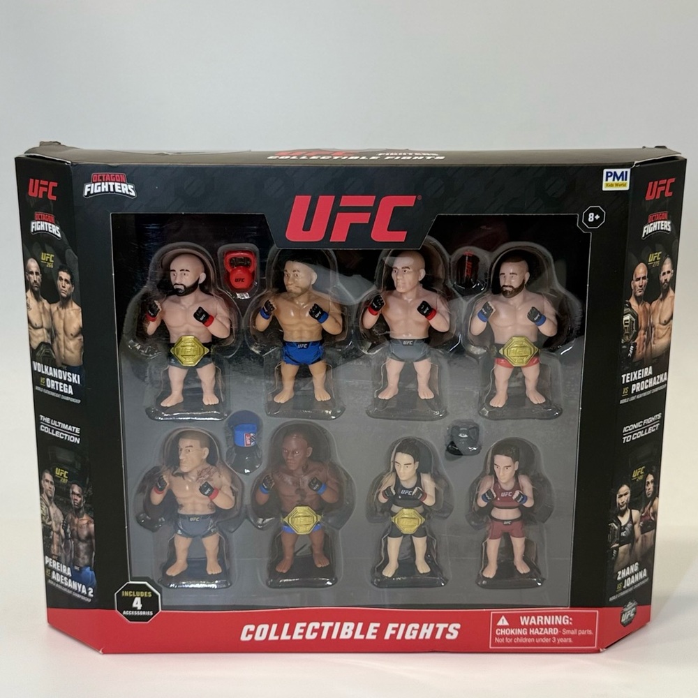 UFC Action Figures Set with Black, Blue, and Red Gear